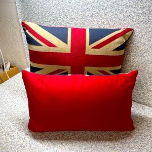 British Union Jack Accent Throw Pillows set of 2